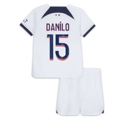 Paris Saint-Germain Danilo Pereira #15 Bortedraktsett Barn 2023-24 Kortermet (+ Korte bukser)