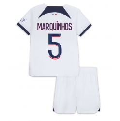 Paris Saint-Germain Marquinhos #5 Bortedraktsett Barn 2023-24 Kortermet (+ Korte bukser)
