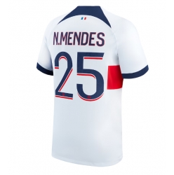 Paris Saint-Germain Nuno Mendes #25 Bortedrakt 2023-24 Kortermet