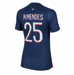 Paris Saint-Germain Nuno Mendes #25 Hjemmedrakt Dame 2023-24 Kortermet