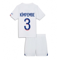 Paris Saint-Germain Presnel Kimpembe #3 Bortedraktsett Barn 2023-24 Kortermet (+ Korte bukser)
