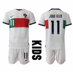Portugal Joao Felix #11 Bortedraktsett Barn VM 2022 Kortermet (+ Korte bukser)