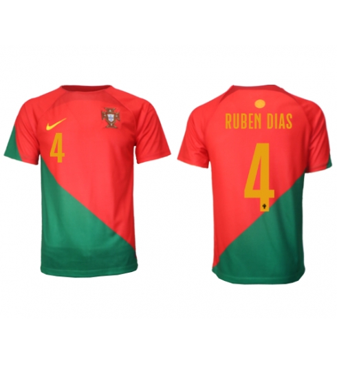 Portugal Ruben Dias #4 Hjemmedrakt VM 2022 Kortermet