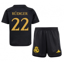Real Madrid Antonio Rudiger #22 Tredjedraktsett Barn 2023-24 Kortermet (+ Korte bukser)