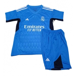 Real Madrid Keeper Bortedraktsett Barn 2023-24 Kortermet (+ Korte bukser)