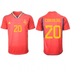 Spania Daniel Carvajal #20 Hjemmedrakt VM 2022 Kortermet