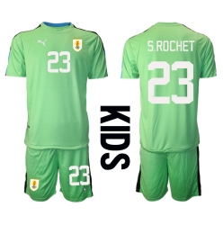 Uruguay Sergio Rochet #23 Keeper Hjemmedraktsett Barn VM 2022 Kortermet (+ Korte bukser)