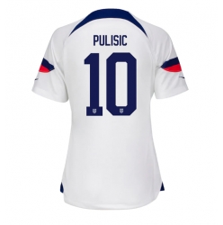 forente stater Christian Pulisic #10 Hjemmedrakt Dame VM 2022 Kortermet
